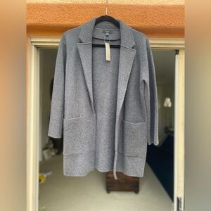 J. Crew Charcoal Grey Sweater Blazer Jacket | Open Front, NWT, Size S | 365
